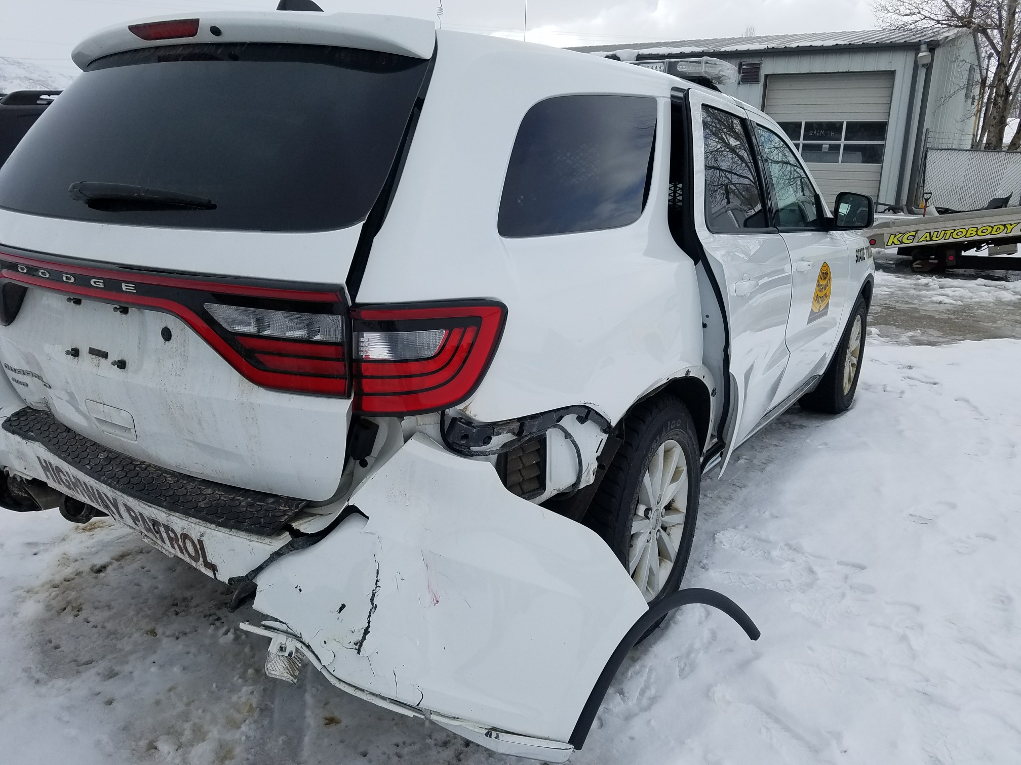 UHP Patrol Car with damage to rear end