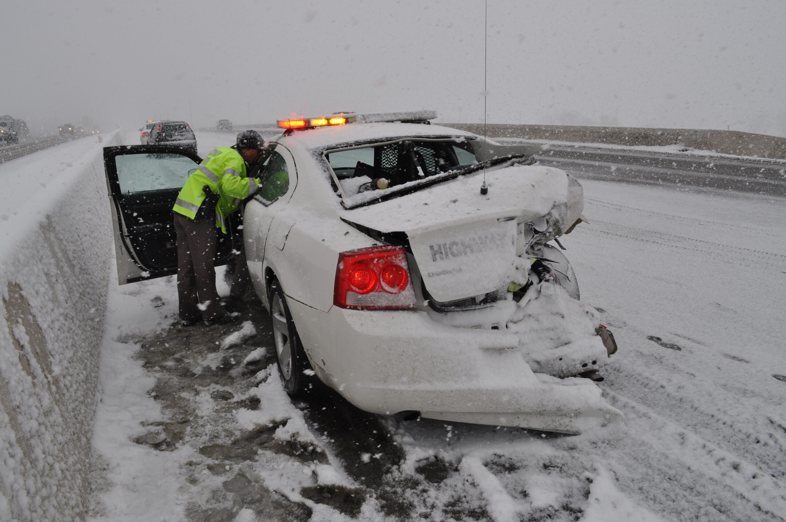 Damaged UHP Patrol Car